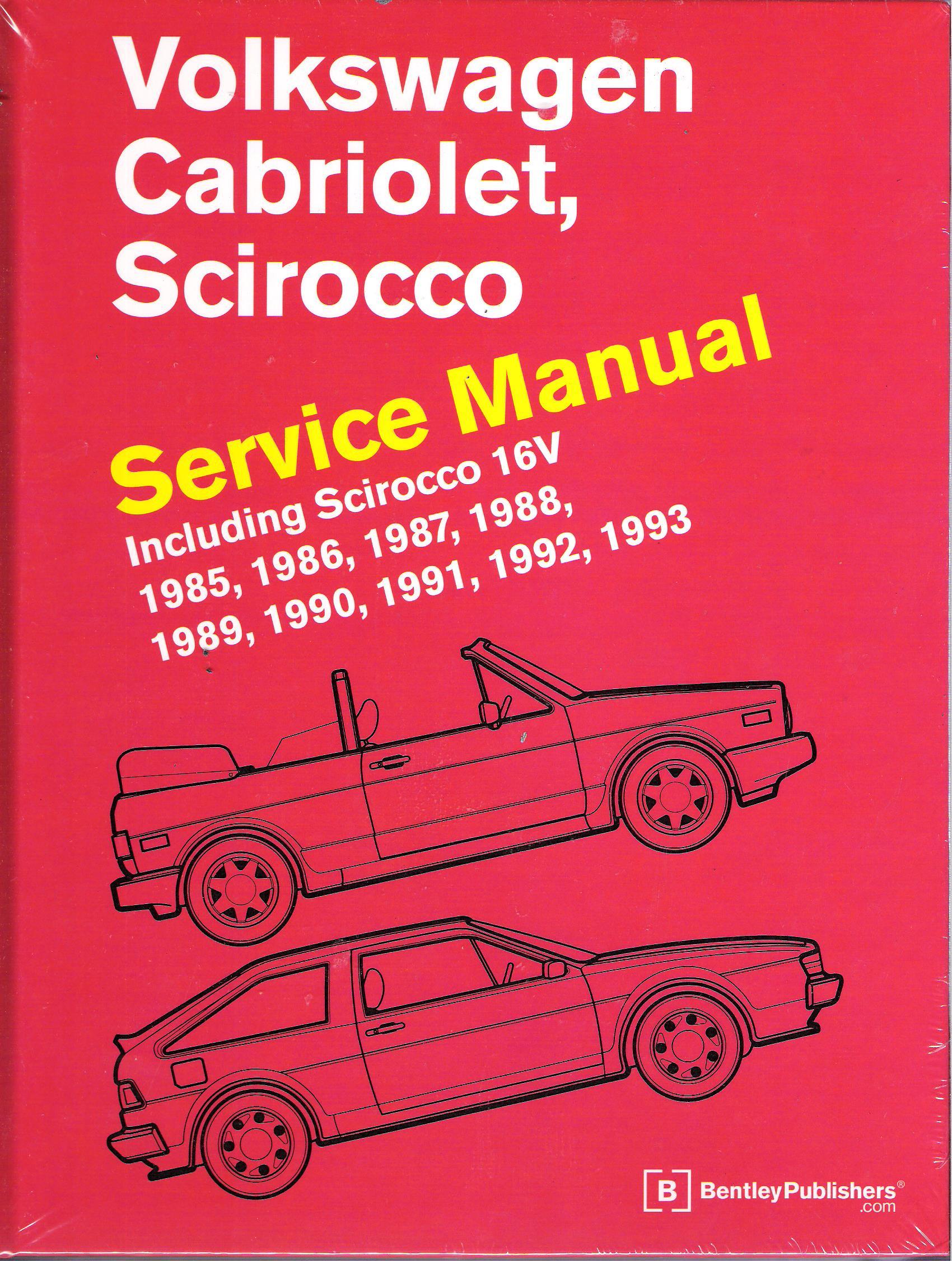 1985-1993 Volkswagen Cabriolet, Scirocco, Scirocco 16V Bentley Factory Service Repair Manual